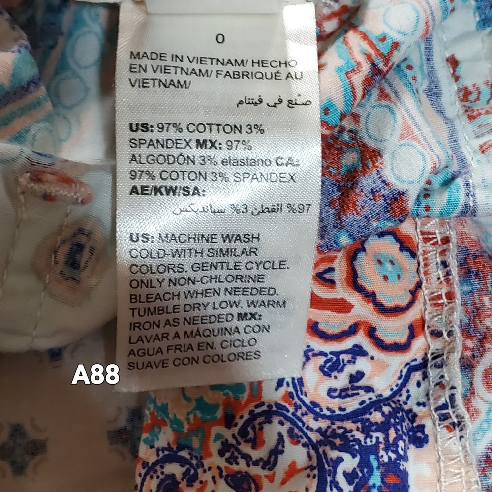 Boho Patchwork Cropped Drawstring Pants - Orange Multi - Picture 5 of 5